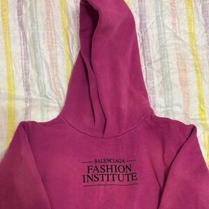 BALENCIAGA FUCHSIA PINK LOGO HOODIE